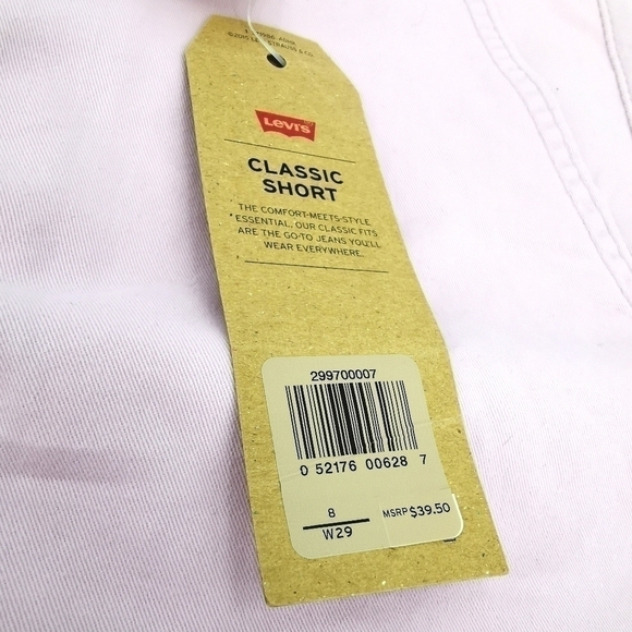 Levi's NWT Women's 29 Pink Cotton Classic Shorts - Picture 16 of 16